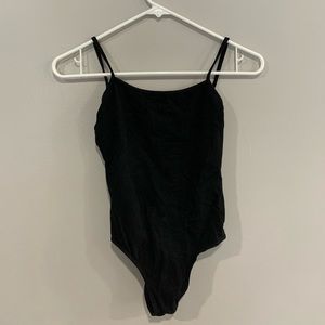 Simple Black Mesh Ballet Leotard